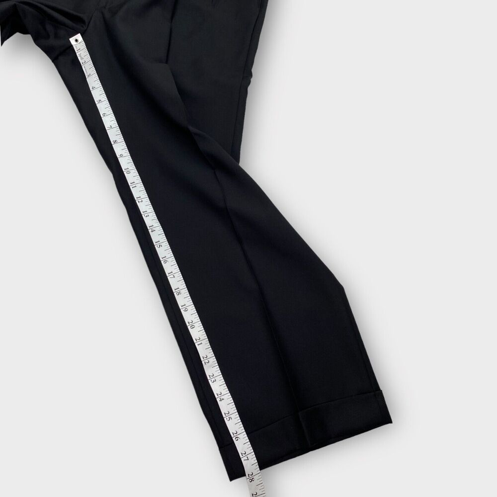$255 Santorelli Dress Pants Mens 35x28 Como 2 Pleated Black Trousers Wool Italy - Picture 12 of 15